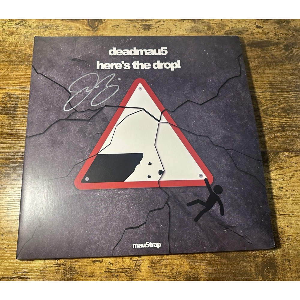 Deadmau5 – Here's The Drop! SIGNED Clear w/ Black Smoke 2x Vinyl LP Rare